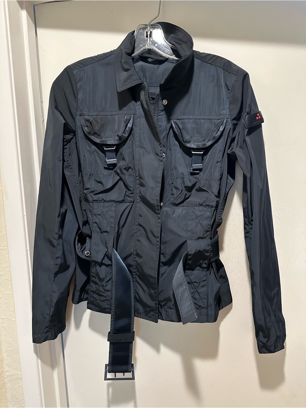 Peuterey Women's Navy Utility Jacket with Belt Weather Resistant Size 40